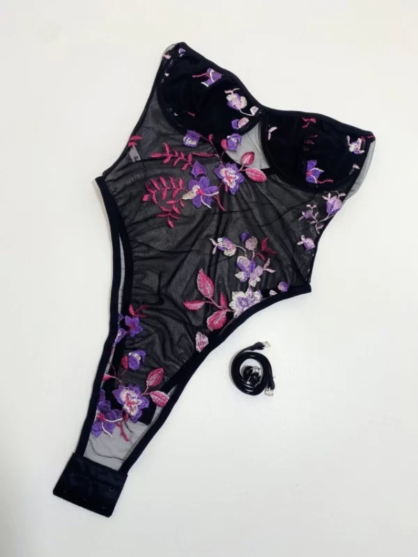 Body Zaira Flor Lilás e Pink